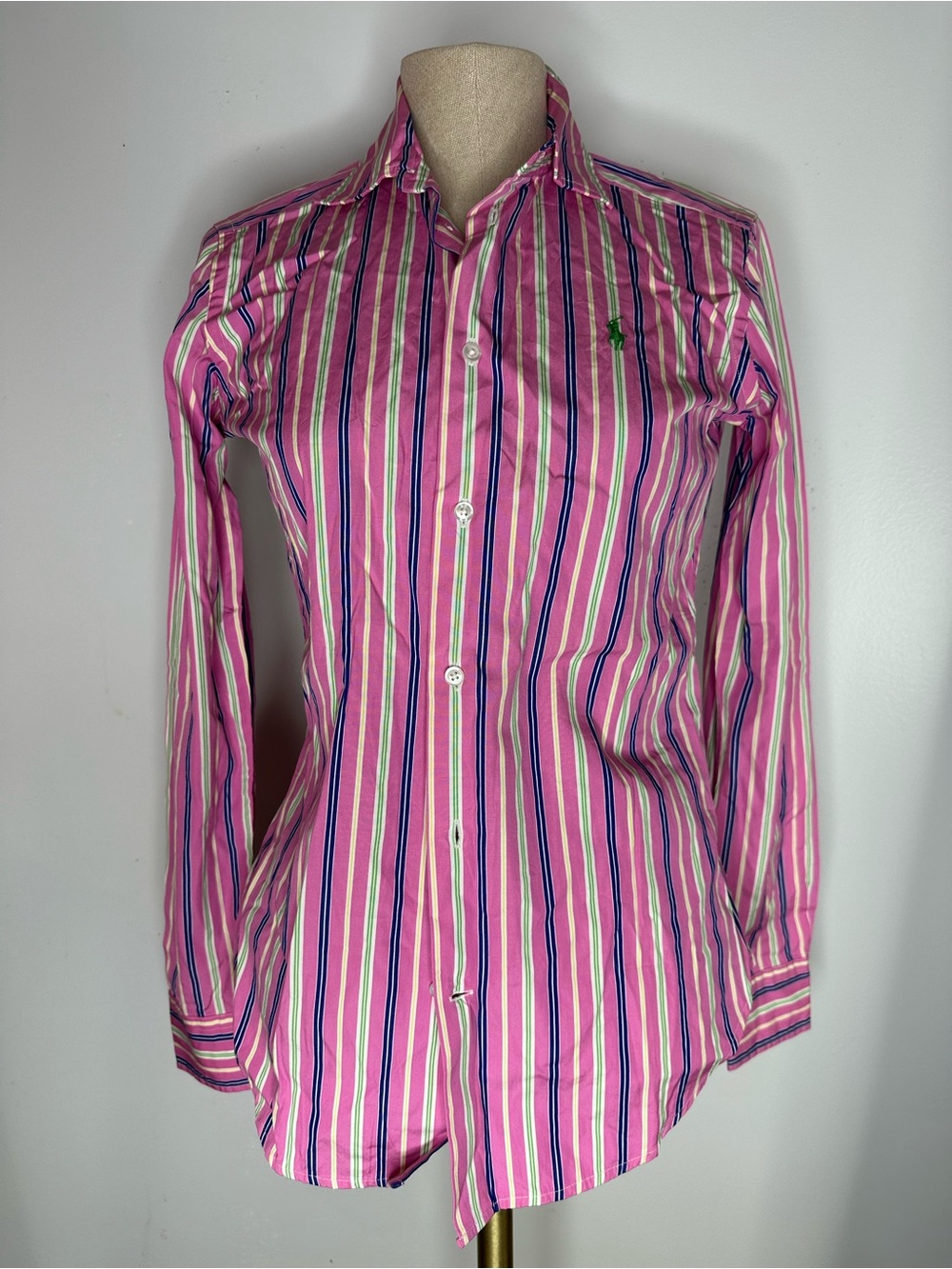 Ralph Lauren slim fit Pink Multi-Striped Dress Shirt